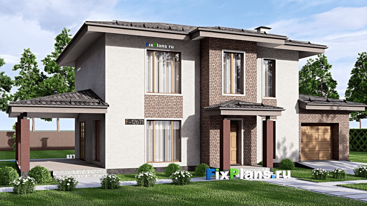 Двухэтажный дом F-12671 — фасад