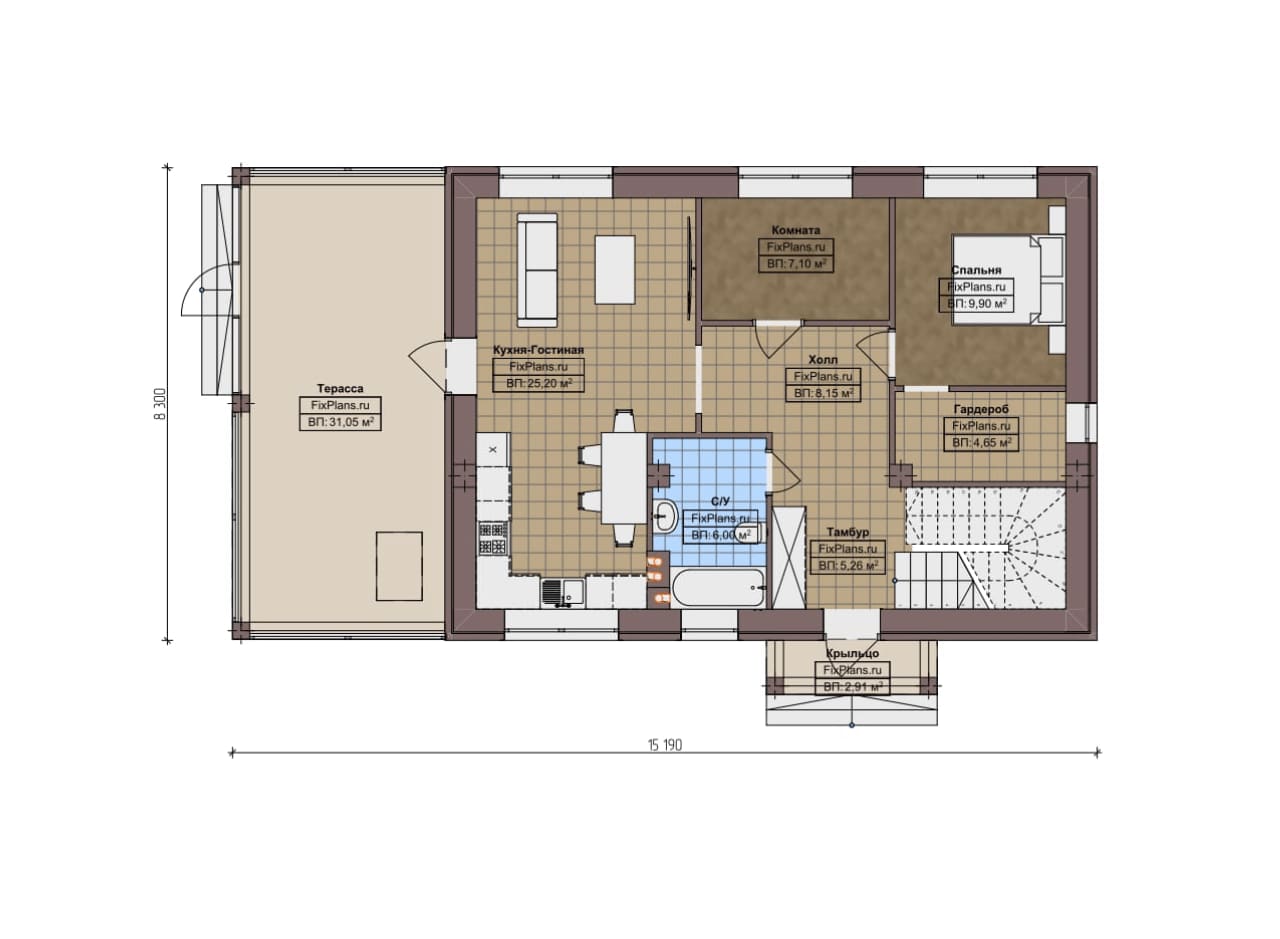 Планировка Двухэтажный дом F-19214